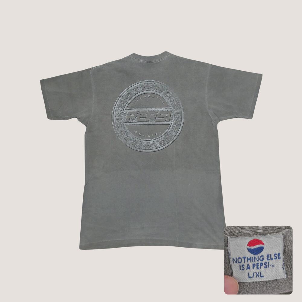 Vintage 90s Pepsi Faded Single Stitch Embossed Oversized T-Shirt Mens XXL